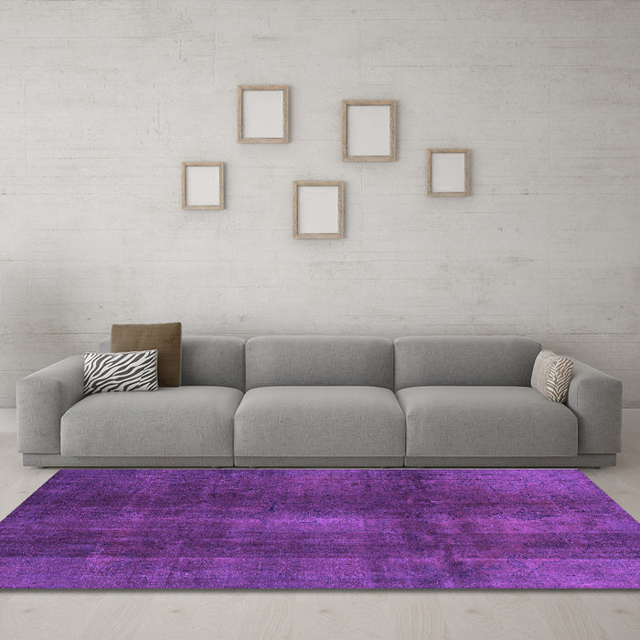 Machine Washable Abstract Purple Modern Area Rugs in a Living Room, wshabs2842pur