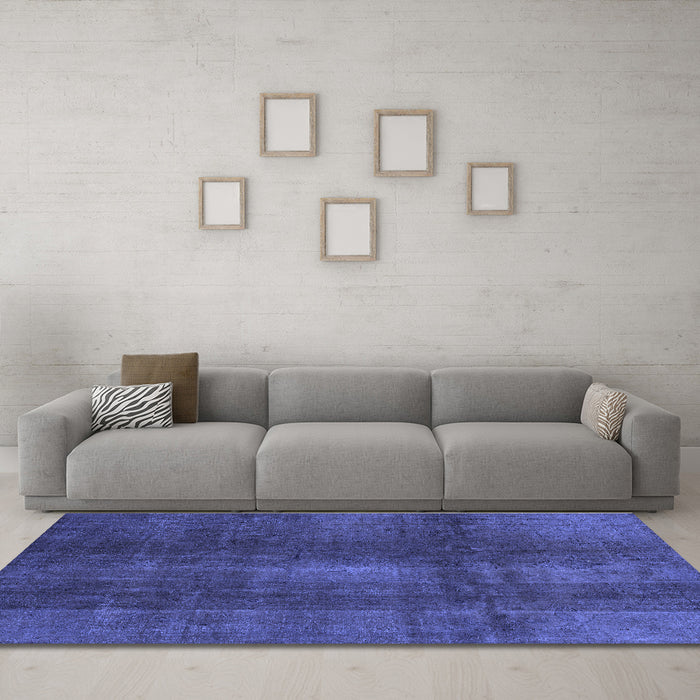 Machine Washable Abstract Blue Modern Rug in a Living Room, wshabs2842blu