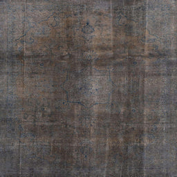 Square Machine Washable Abstract Western Charcoal Gray Rug, wshabs2842