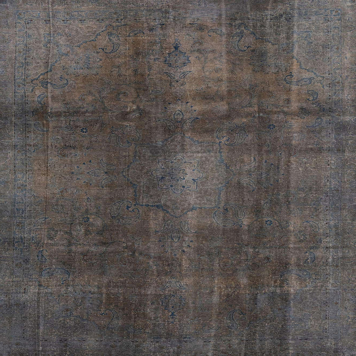 Square Machine Washable Abstract Western Charcoal Gray Rug, wshabs2842