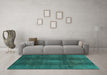 Machine Washable Abstract Turquoise Modern Area Rugs in a Living Room,, wshabs2842turq