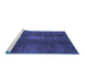 Sideview of Machine Washable Abstract Blue Modern Rug, wshabs2842blu