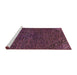 Sideview of Machine Washable Abstract Purple Lily Purple Rug, wshabs2843