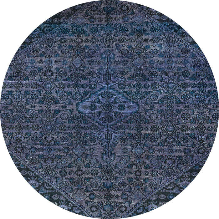 Round Abstract Light Blue Modern Rug, abs2843lblu