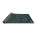 Sideview of Abstract Turquoise Modern Rug, abs2843turq