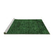 Sideview of Machine Washable Abstract Emerald Green Modern Area Rugs, wshabs2843emgrn