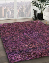 Abstract Purple Lily Purple Modern Rug, abs2843