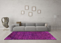 Machine Washable Abstract Pink Modern Rug, wshabs2843pnk