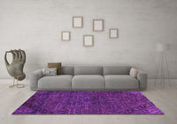 Machine Washable Abstract Purple Modern Rug, wshabs2843pur