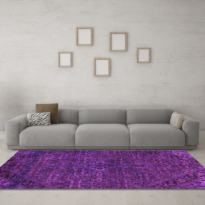 Machine Washable Abstract Purple Modern Area Rugs in a Living Room, wshabs2843pur