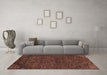 Machine Washable Abstract Brown Modern Rug in a Living Room,, wshabs2843brn