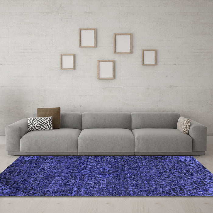 Machine Washable Abstract Blue Modern Rug in a Living Room, wshabs2843blu