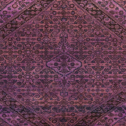 Square Machine Washable Abstract Purple Lily Purple Rug, wshabs2843