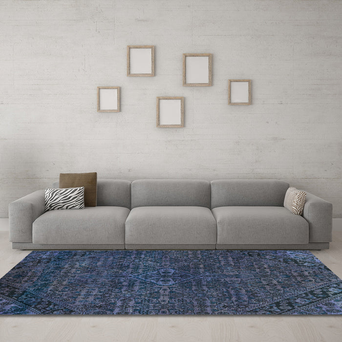 Machine Washable Abstract Light Blue Modern Rug in a Living Room, wshabs2843lblu