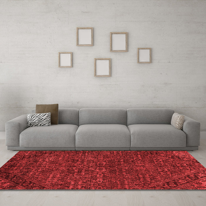 Modern Red Washable Rugs