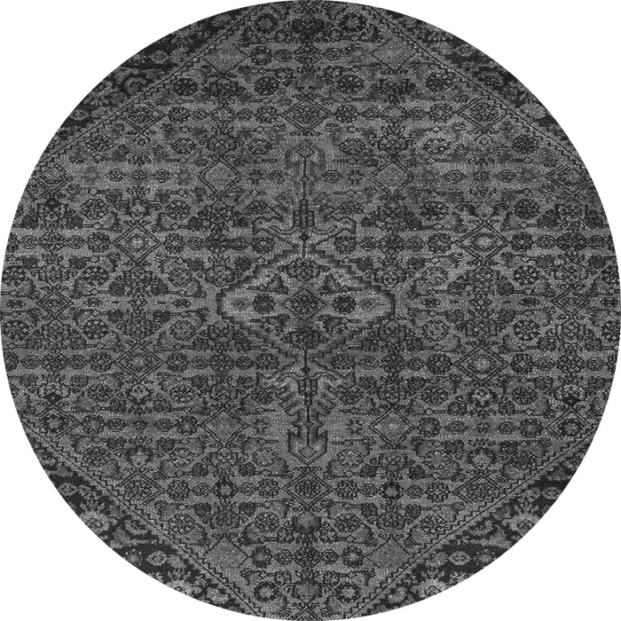 Round Machine Washable Abstract Gray Modern Rug, wshabs2843gry