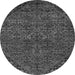 Round Machine Washable Abstract Gray Modern Rug, wshabs2843gry