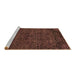 Sideview of Machine Washable Abstract Brown Modern Rug, wshabs2843brn