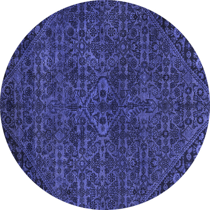 Round Machine Washable Abstract Blue Modern Rug, wshabs2843blu