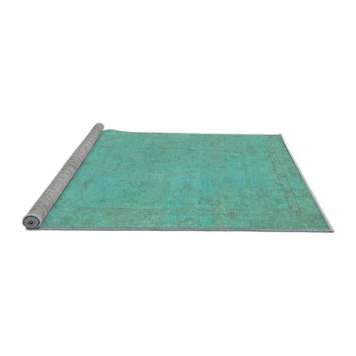 Sideview of Machine Washable Oriental Light Blue Traditional Rug, wshabs2844lblu