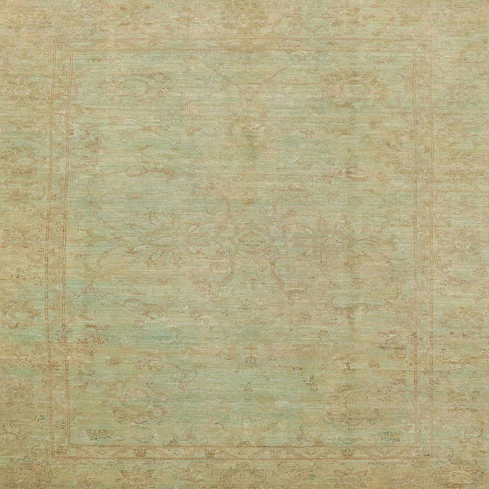 Square Machine Washable Abstract Brass Green Rug, wshabs2844