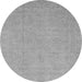 Round Machine Washable Oriental Gray Traditional Rug, wshabs2844gry