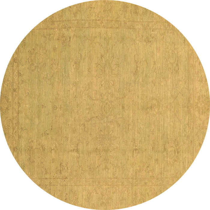 Round Oriental Brown Traditional Rug, abs2844brn