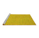 Sideview of Machine Washable Oriental Yellow Traditional Rug, wshabs2844yw