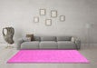 Machine Washable Oriental Pink Traditional Rug in a Living Room, wshabs2844pnk