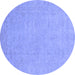 Round Oriental Blue Traditional Rug, abs2844blu