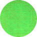 Round Oriental Green Traditional Rug, abs2844grn