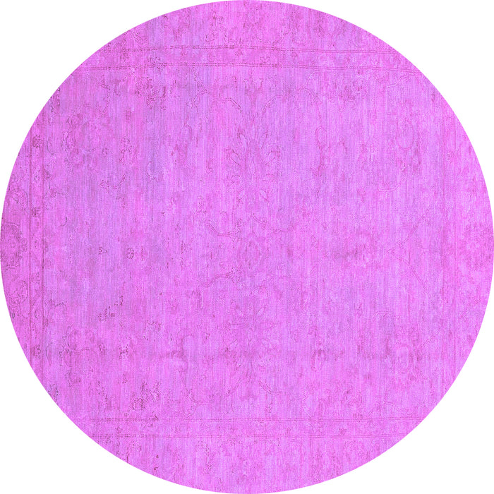 Round Oriental Purple Traditional Rug, abs2844pur