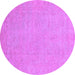 Round Oriental Purple Traditional Rug, abs2844pur