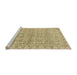 Sideview of Machine Washable Abstract Dark Golden Brown Rug, wshabs2845