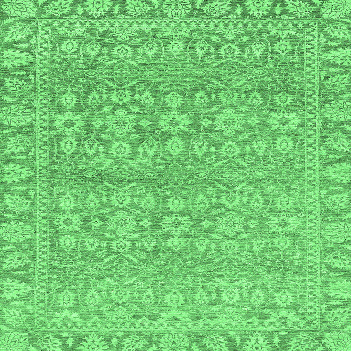 Square Abstract Emerald Green Modern Rug, abs2845emgrn