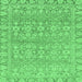 Square Abstract Emerald Green Modern Rug, abs2845emgrn