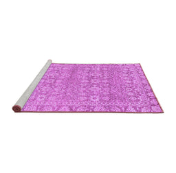 Sideview of Machine Washable Abstract Purple Modern Area Rugs, wshabs2845pur