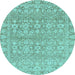 Round Machine Washable Abstract Light Blue Modern Rug, wshabs2845lblu