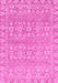 Machine Washable Abstract Pink Modern Rug, wshabs2845pnk