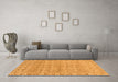 Machine Washable Abstract Orange Modern Area Rugs in a Living Room, wshabs2845org