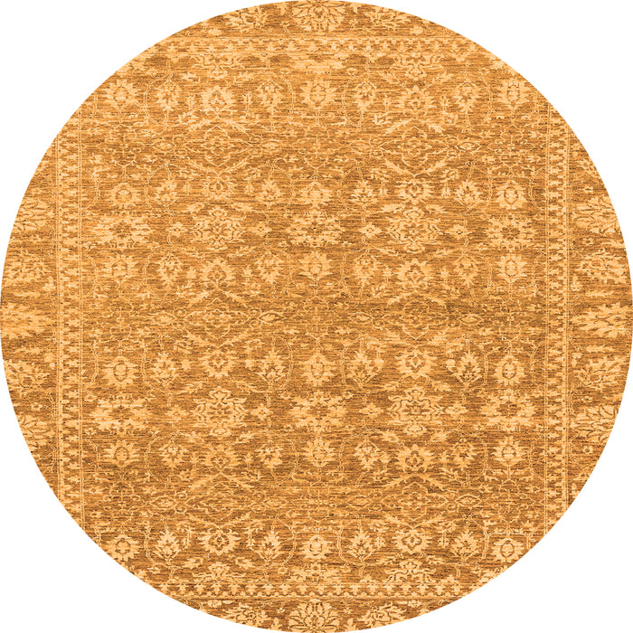 Round Abstract Orange Modern Rug, abs2845org