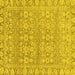 Square Machine Washable Abstract Yellow Modern Rug, wshabs2845yw