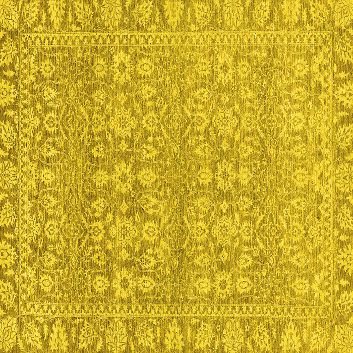 Square Abstract Yellow Modern Rug, abs2845yw