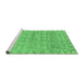 Sideview of Machine Washable Abstract Emerald Green Modern Area Rugs, wshabs2845emgrn