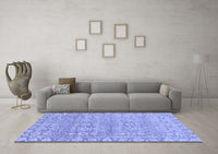 Machine Washable Abstract Blue Modern Rug, wshabs2845blu