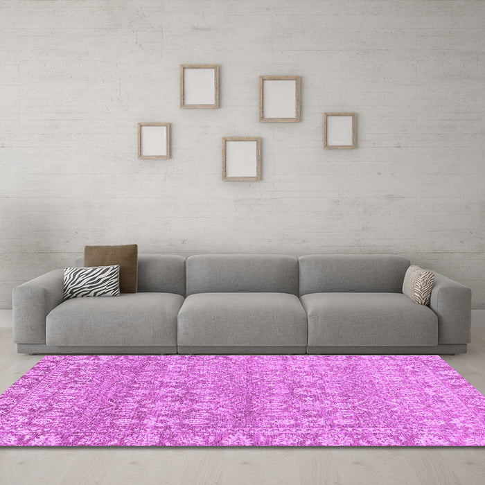 Machine Washable Abstract Purple Modern Area Rugs in a Living Room, wshabs2845pur
