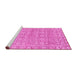 Sideview of Machine Washable Abstract Pink Modern Rug, wshabs2845pnk