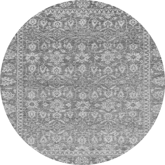 Round Abstract Gray Modern Rug, abs2845gry