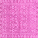 Square Machine Washable Abstract Pink Modern Rug, wshabs2845pnk