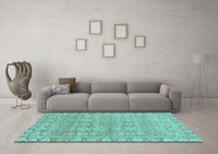 Machine Washable Abstract Light Blue Modern Rug, wshabs2845lblu